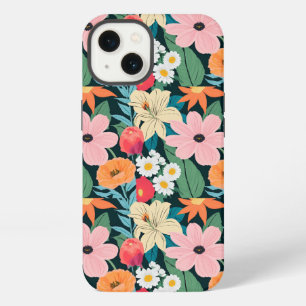 Etui iPhone 13 Fond d'écran de téléphone floral illustratif beige
