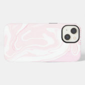 Etui iPhone 13 Fond élégant en marbre rose (Verso Horizontal)