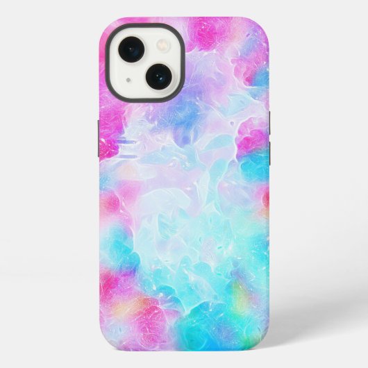 Etui iPhone 13 Fond-gouttes-fluide-coloré (Verso)