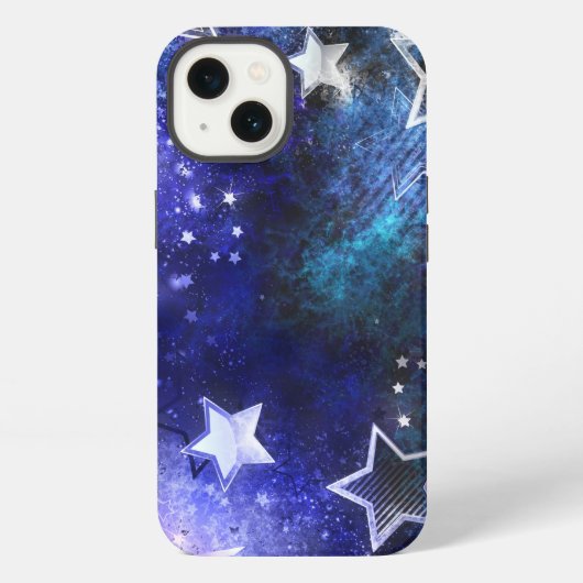 Etui iPhone 13 Fond spatial avec étoiles (Verso)