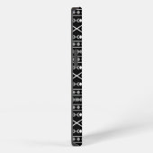 Etui iPhone 13 Formes Aztec Motif gris noir (Côté droit)