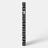Etui iPhone 13 Formes Aztec Motif gris noir (Côté gauche)