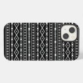 Etui iPhone 13 Formes Aztec Motif gris noir (Verso Horizontal)