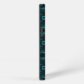 Etui iPhone 13 Formes, "cyan strokes float" sur arrière - plan so (Côté droit)