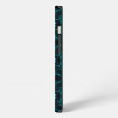Etui iPhone 13 Formes, "cyan strokes float" sur arrière - plan so (Côté gauche)