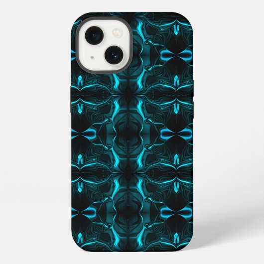Etui iPhone 13 Formes, "cyan strokes float" sur arrière - plan so (Verso)