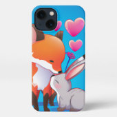 Etui iPhone 13 Fox et Bunny Love (Verso)