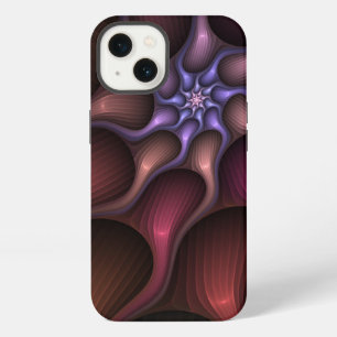 Etui iPhone 13 Fractale colorée abstraite rayée brillante magique