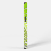 Etui iPhone 13 Fractale en spirale vert citron abstrait (Côté droit)