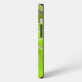 Etui iPhone 13 Fractale en spirale vert citron abstrait (Côté gauche)