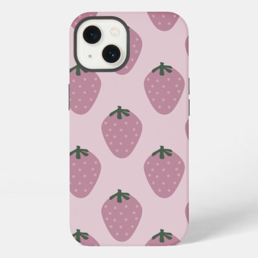 Etui iPhone 13 fraise, rose, fruit (Verso)