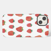 Etui iPhone 13 Fraises peintes (Verso Horizontal)