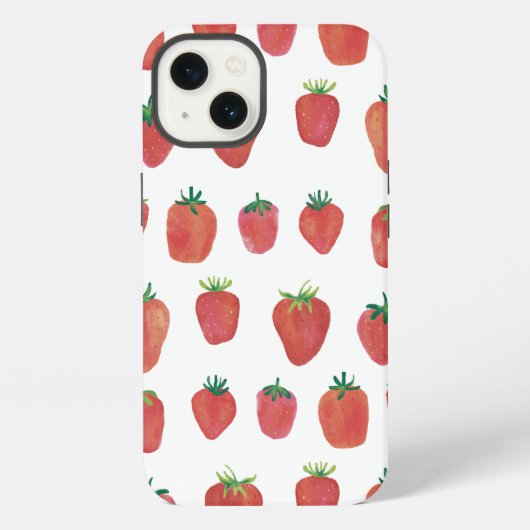 Etui iPhone 13 Fraises peintes (Verso)
