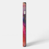 Etui iPhone 13 FUCHSIA ROSE ABSTRAITE pierre saphir bleu (Côté gauche)