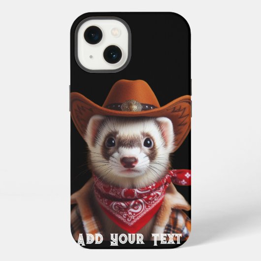 Etui iPhone 13 Funny Cowboy Ferret style occidental (Verso)