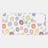 Etui iPhone 13 Fuzzy Flower Rpt Pattern Pastels on White (Verso Horizontal)