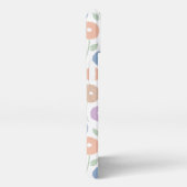 Etui iPhone 13 Fuzzy Flower Rpt Pattern Pastels on White (Côté droit)