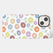 Etui iPhone 13 Fuzzy Flower Rpt Pattern Pastels on White (Verso Horizontal)