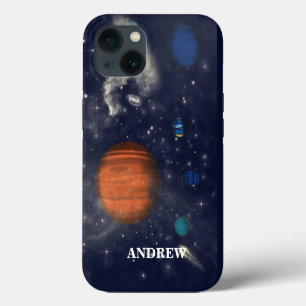 Etui iPhone 13 Galaxies avec étoiles et planètes dans l'espace