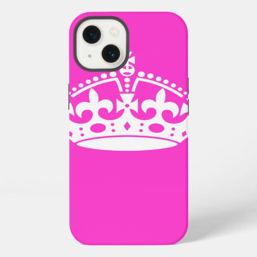 Etui iPhone 13 GARDEZ CALM CROWN sur Hot Pink Personnaliser This! (Verso)