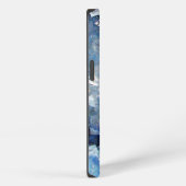Etui iPhone 13 Géode cristal bleu tombé (Côté droit)