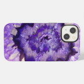 Etui iPhone 13 Géode d'agate violet tombé (Verso Horizontal)