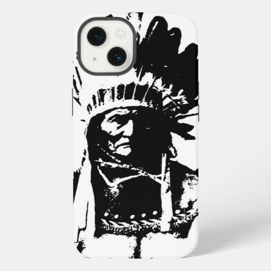Etui iPhone 13 Geronimo noir et blanc (Verso)