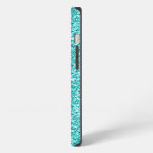 Etui iPhone 13 Girly, Fun Aqua Blue Glitter Printed (Côté gauche)