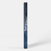 Etui iPhone 13 Glam Agate Geode Métallic Argent Bleu Nom (Côté droit)