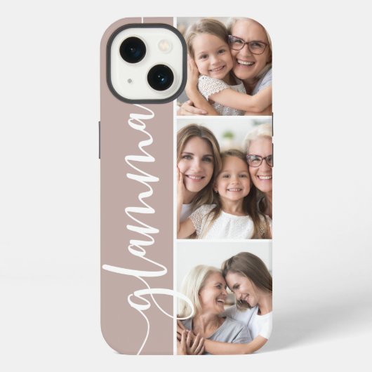 Etui iPhone 13 Glamma Script Grand-mère Photo Collage (Verso)