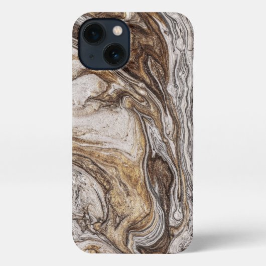 Etui iPhone 13 glamor 001 couleur brun liquide (Verso)