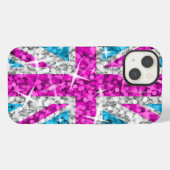 Etui iPhone 13 Glitz UK coque iphone imprimé rose (Verso Horizontal)