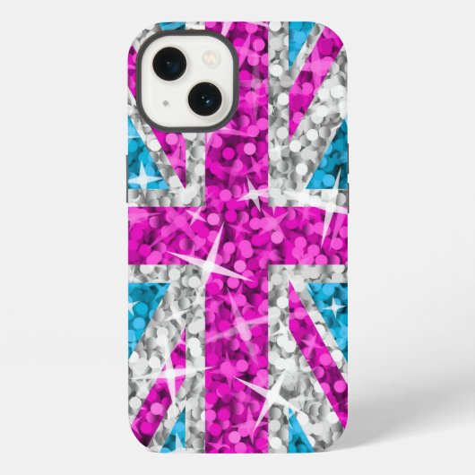 Etui iPhone 13 Glitz UK coque iphone imprimé rose (Verso)