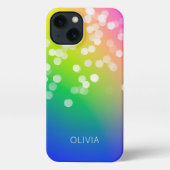 Etui iPhone 13 Gradient coloré Bokeh (Verso)