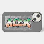 Etui iPhone 13 Graffiti Brick Wall Paint Splatter (Verso Horizontal)