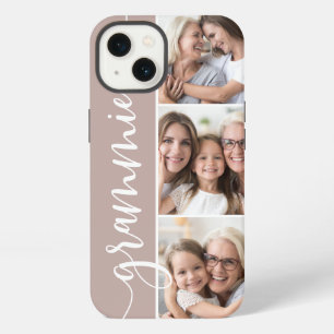 Etui iPhone 13 Grammie Script Grand-mère Photo Collage