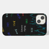 Etui iPhone 13 Graphique boursier en chandelier (Verso Horizontal)