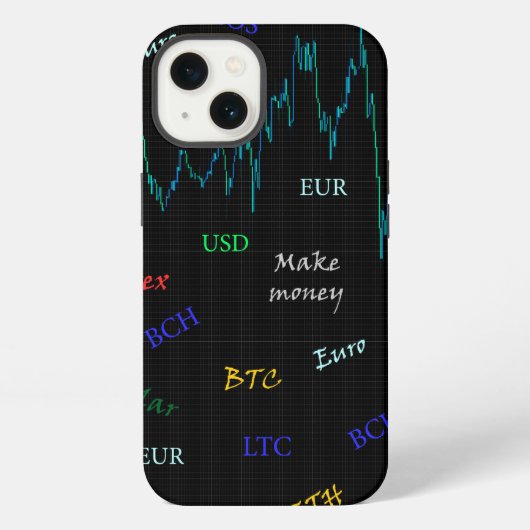Etui iPhone 13 Graphique boursier en chandelier (Verso)