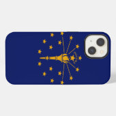 Etui iPhone 13 Graphique dynamique du drapeau de l'État de l'Indi (Verso Horizontal)