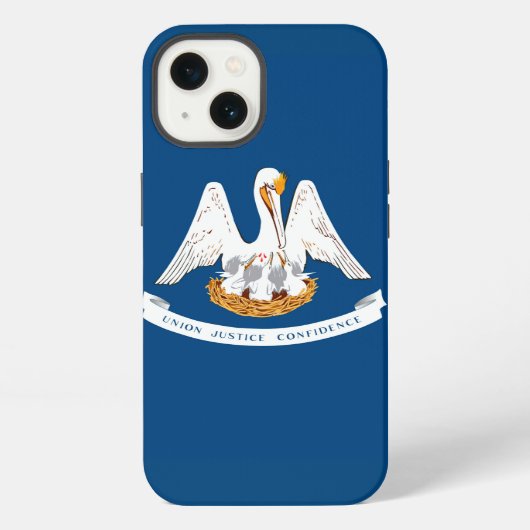 Etui iPhone 13 Graphique dynamique du drapeau de l'État de Louisi (Verso)