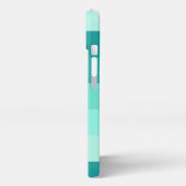 Etui iPhone 13 Gras personnalisé Aqua Turquoise Bleu Vert Art Gri (Côté gauche)