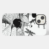Etui iPhone 13 Gravure de nénuphars (Verso Horizontal)