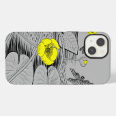 Etui iPhone 13 Gravure de nénuphars (Verso Horizontal)