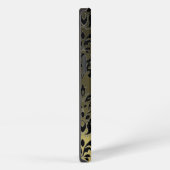 Etui iPhone 13 GREY BLACK DAMASK GEMME MONOGRAMME Floral (Côté droit)
