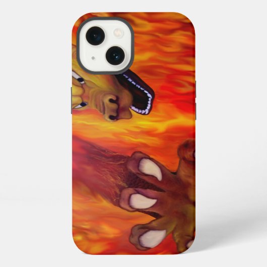 Etui iPhone 13 Griffe de dragon rouge (Verso)