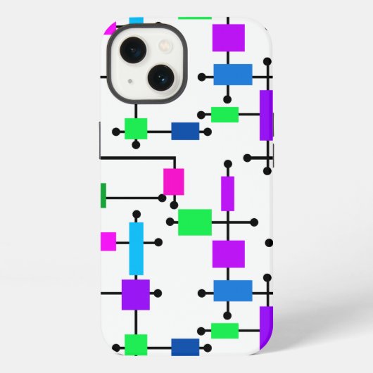 Etui iPhone 13 Grille de couleurs cool (Verso)