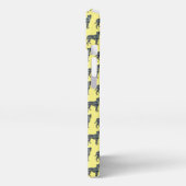 Etui iPhone 13 Grille silhouette de chien de boîte bleu (Côté gauche)