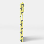 Etui iPhone 13 Grille silhouette de chien de boîte bleu (Côté droit)