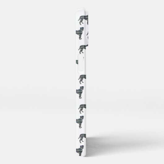 Etui iPhone 13 Grille silhouette de chien de boxe blanc (Côté droit)