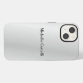 Etui iPhone 13 Gris argenté Professionnel Unique Ajoutez Votre No (Verso Horizontal)